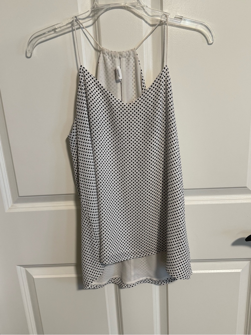 Express White Cami with Black Polka Dots